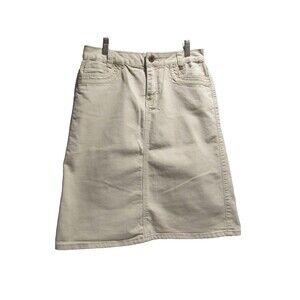 Est. 1946 Beige Denim Skirt Size 6 Knee-Length Casual Classic Pre-Owned